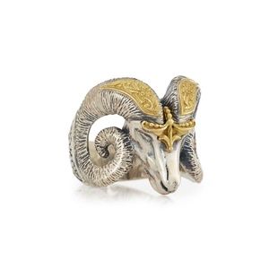 Konstantino Mens Ring Sterling Silver and 18K Gold